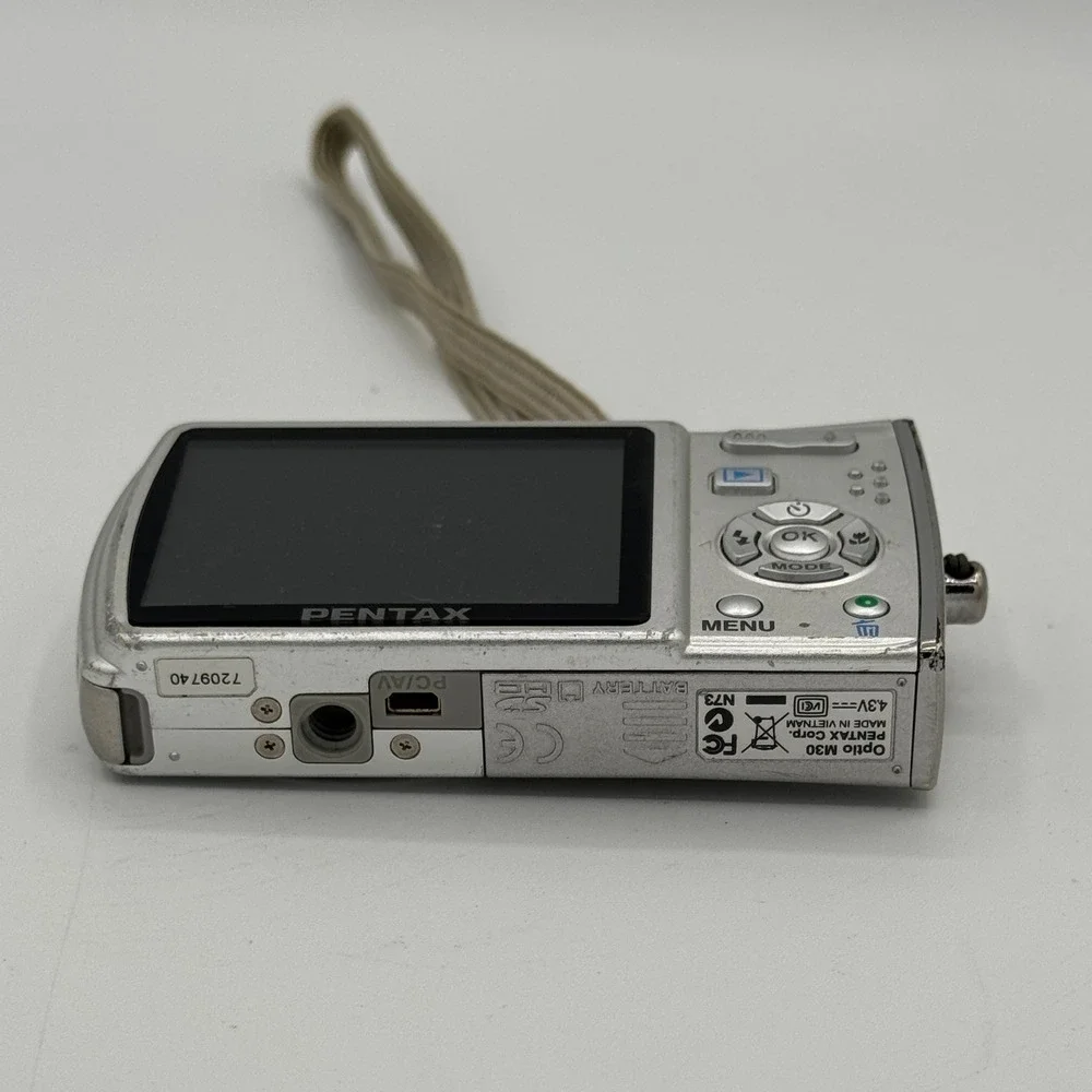 Pentax Optio M30 Digital Camera Silver 7.1MP 3x Optical Zoom Y2K Retro Pocket